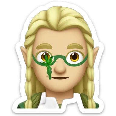 Legolas smoking cannabis sticker