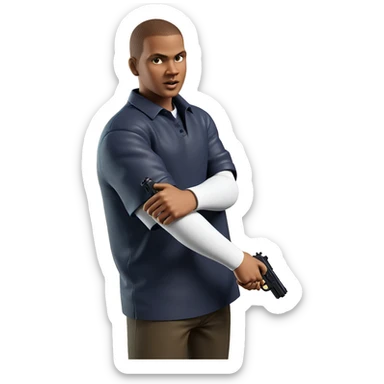 boy with gun parody sticker