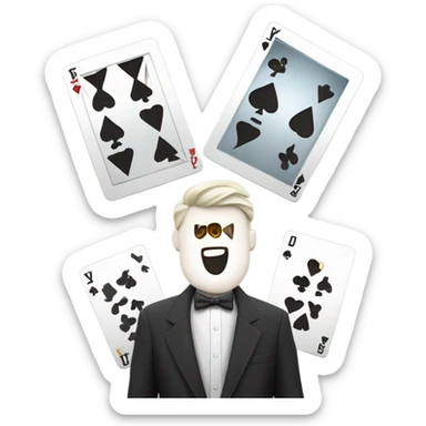 3 playing cards sticker