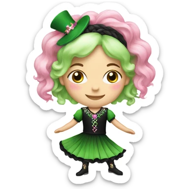 Merry Christmas Irish dancer with pink green and black sticker