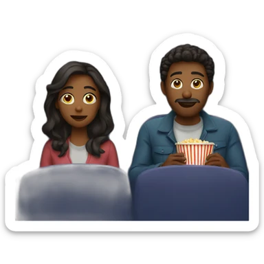 Two people watching a movie sticker