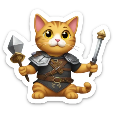 cats playing dnd sticker