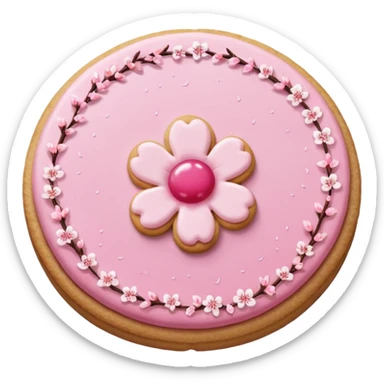 Cherry blossom shaped of a cookie sticker