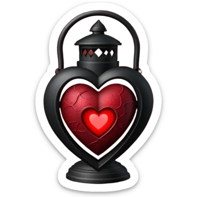 realistic gothic heart with a black lantern sticker