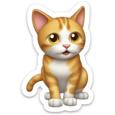 cat stalking its prey sticker