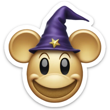 Smiling Mickey Mouse and with a wizard hat on sticker
