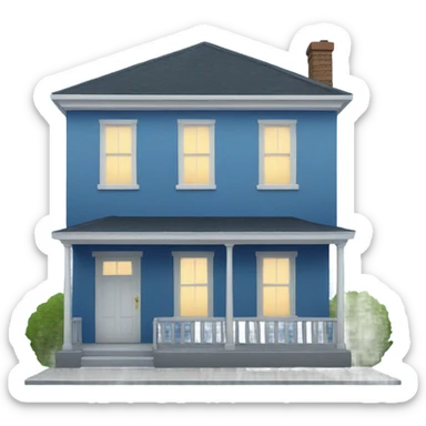 Blue town house sticker