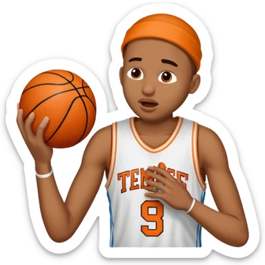 Fais un emoji qui est la célébration d’un joueur qui a un doigt sur sa tempe et un autre doigt de son autre main sur sa bouche qui fait chut  sticker