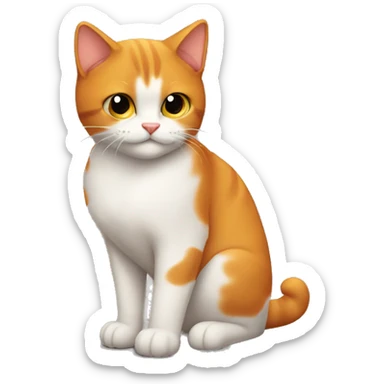 Gato con mucho pelo naranja sticker