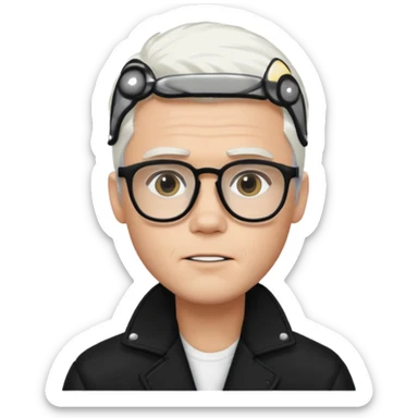 justin bieber with white hair and glasses sticker