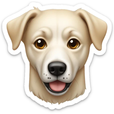 white beige mongrel dog  sticker