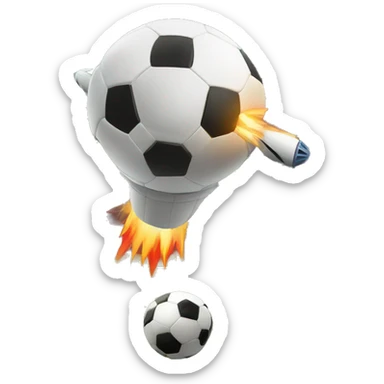 rocket flying through soccer goal sticker