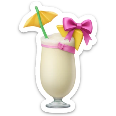 pina colada wrapped in a pink bow sticker
