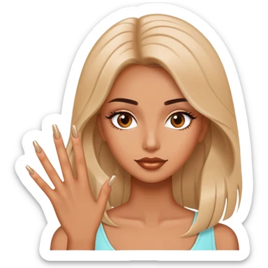 long nail baddie girl sticker