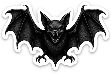 Halloween bat, make scary position, remove background   sticker