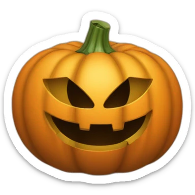 Une citrouille entrain de découper une citrouille sticker