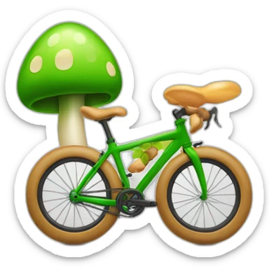 Champignon qui fait du vélo et sur un podium sticker