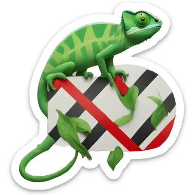 Chameleon prohibition sign sticker