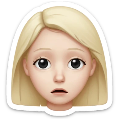 sad and confused with black eyes sticker