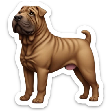 Dog chocolate shar-pei full-height sticker
