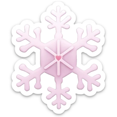 pale pink snowflake with heart sticker