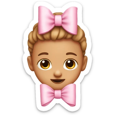 Cute baby pink bow sticker
