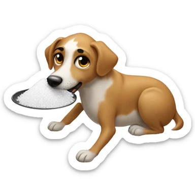 Create a dog eat salt sticker