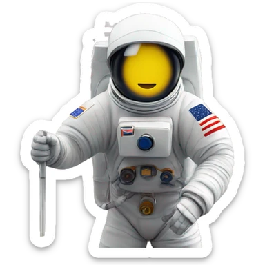 cryptocurrency bitcoin astronaut moon flag sticker