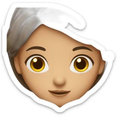 Girl with brown eyes and brown hair reading book sticker