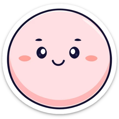 cute powder puff with face for makeup application sticker