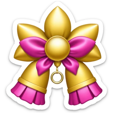 campanas navideñas con lazo rosado sticker