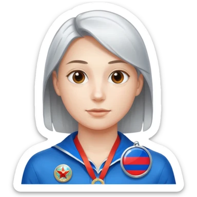 russia sport silver medal sticker