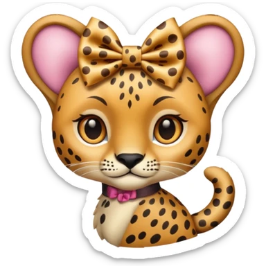 Cheetah with a bow sticker