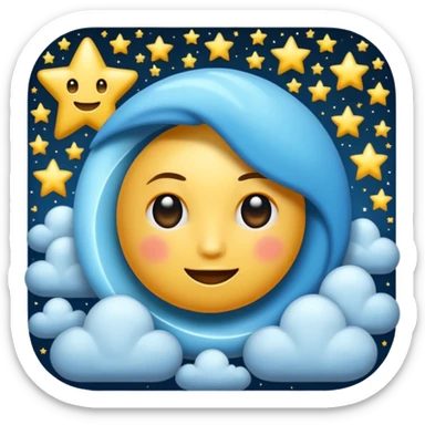 Luna con estrellas y un infinito sticker