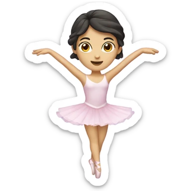 caucasian dancing ballerina with dark hair  sticker