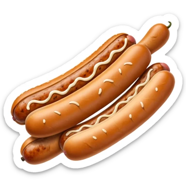 A sausage that squirts white sauce from top sticker