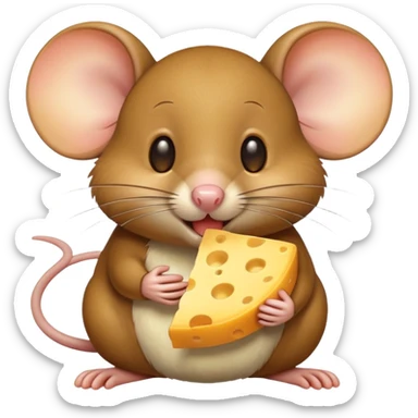 cartoon mouse jerry eating cheese sticker