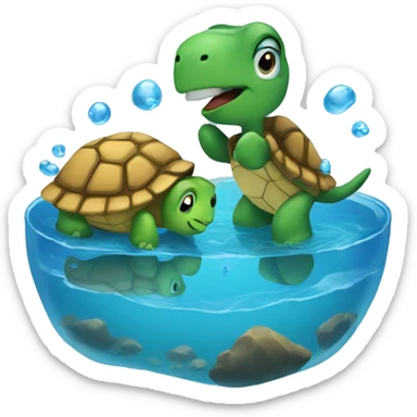 water and turtle sticker