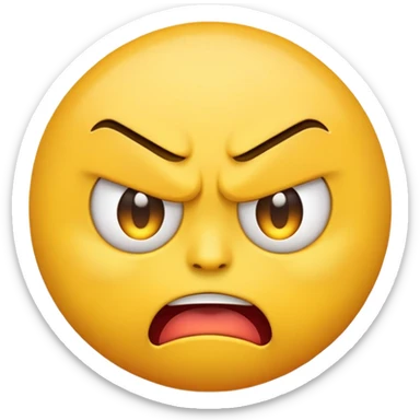 Yellow emoji with angry face sticker