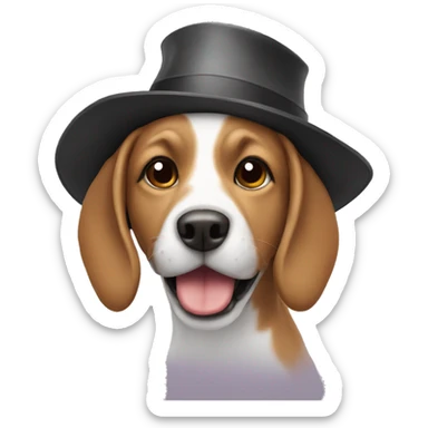 dog in a hat sticker