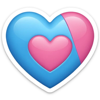 Emoji de coração azul e rosa sticker