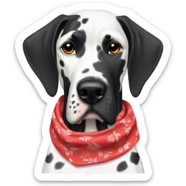 Black Great Dane with red Hawaiian bandana  sticker