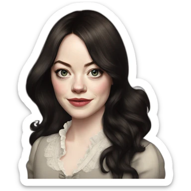 Emma Stone Victorian Poor Things black hair sticker