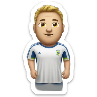 fat soccer player sticker