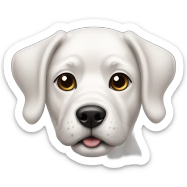 white 50 pound dog with two black patches sticker
