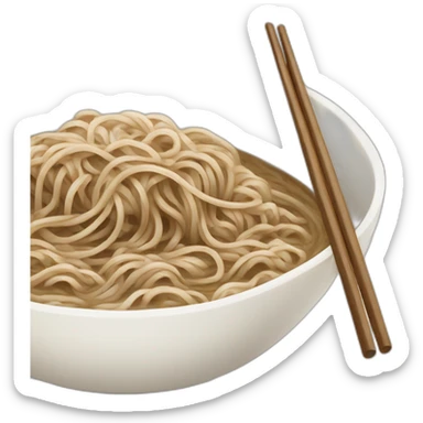 bowl of japanese buckwheat soba noodles with two chopsticks sticker