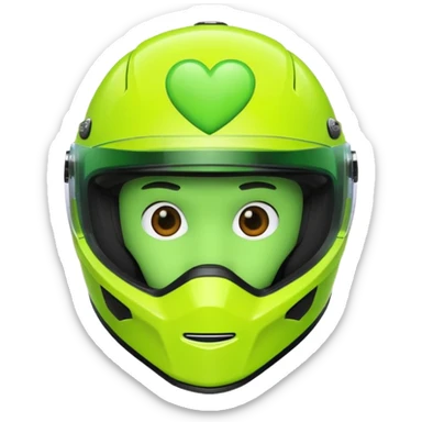 ate a Florecent green heart emoji as the same patterns as Lando Norris's helmet sticker