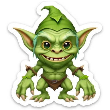 Green troll goblin  sticker