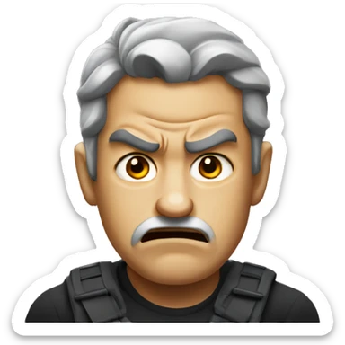 arrogant person with angry expression sticker