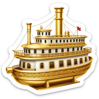A steamboat made entirely of gold sticker